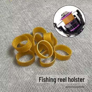 Рыболовный набор с удилищем, кожаным чехлом, крючками, приманками, поплавками, катушкой, прялкой и резинками Small single leather case