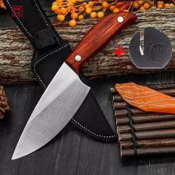 Рыболовный нож из нержавеющей стали, кухонные ножи для пилинга, нож для мяса, нож для суши, резак для фруктов с чехлом для ножа