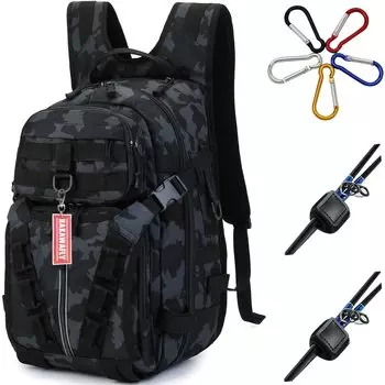 Рыболовный рюкзак, большая вместительная рыболовная сумка, 5-позиционная рыболовная сумка, водонепроницаемая сумка для снастей, многофункциональный рюкзак, водоотталкивающий рюкзак [HAKAWAFLY] (синий