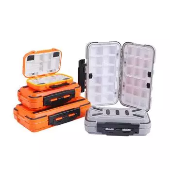 Рыболовный водонепроницаемый двухсторонний контейнер для хранения снастей, рыболовная коробка, чехол для приманки, чехол для рыболовного крючка S оранжевый