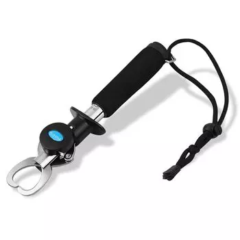 Рыболовный захват с измерительной лентой и рулеткой для рыбы Рыболовный захват для рыбы из нержавеющей стали, ржавчины, морской воды, способный измерить, ловец, [Мгновенно измеряет вес/длину] чёрный