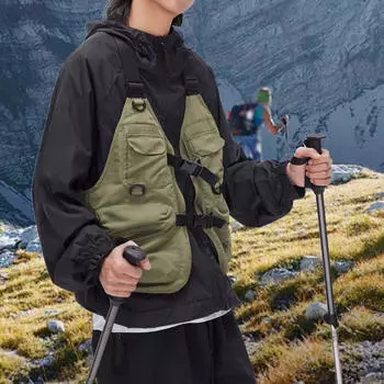 Рыболовный жилет, дышащий жилет для рыбака, альпинизма на открытом воздухе зелёный