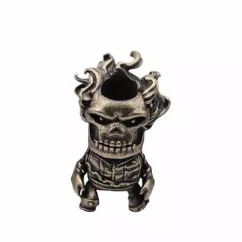 Рыцарь Огненного Черепа Латунные Ножевые Бусины EDC DIY Паракорд Плетеные Браслеты Шнурок Подвески Аксессуары Инструмент для улицы Подвески Шармы