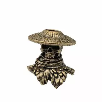 Рыцарь-скиталец Череп Латунная бусина для ножа Панк EDC На открытом воздухе DIY Паракорд Плетеный шнурок Подвеска Ретро Браслеты из зонтичного шнура Аксессуар