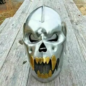 Рыцарь Средневековый шлем с черепом Греческий ларп SCA Halloween Crusader Reenactment Armor серебряный