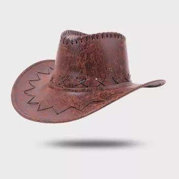 Рыцарская шляпа, летняя солнцезащитная шляпа из искусственной кожи, солнцезащитная кепка, повседневная ковбойская шляпа в стиле вестерн, летняя B