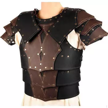Рыцарский костюм нагрудный доспех для ролевых игр и вечеринок коричневый