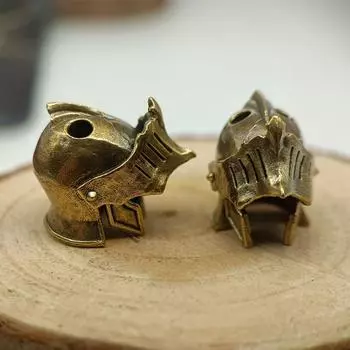 Рыцарский шлем латунный нож бусина EDC на открытом воздухе DIY Паракорд аксессуары плетеный шнур брелок кулон ювелирные изделия панк выживания браслеты амулеты латунный