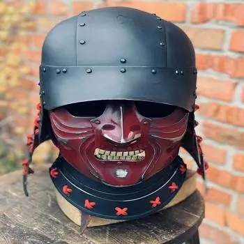 Рыцарский шлем, самурайский шлем 18GA SKA Lerp Medieval с кожаной вставкой
