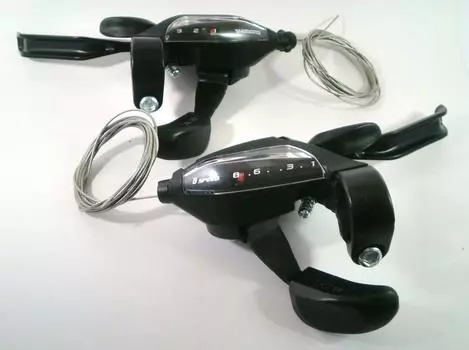 Рычаг переключения передач Shimano, 2 пальца, 3x8 скоростей, левый и правый, комплект, черный 959 ST-EF500-8R/L чёрный