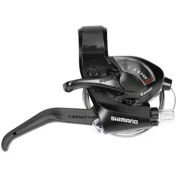 Рычаг SHIMANO, только правый рычаг 6S, 2 пальца ESTEF41R6AL TOURNEY, черный, переключение передач/тормоз (MTB) СТ-EF41-R чёрный