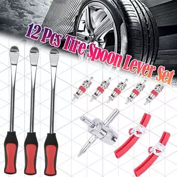 Рычаги для шин, набор ложек, сверхмощный набор инструментов для замены шин автомобиля, велосипеда, мотоцикла красный