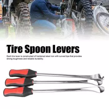 Рычаги-ложки Инструмент для рычага шины Ложки Набор для замены шин Простой в использовании с сердечником клапана для мотоцикла красный