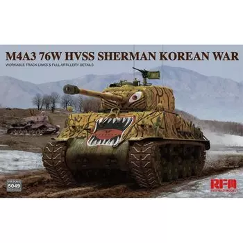 Ryfield Model Korean War US Army M4A3 76W HVSS Sherman Medium Tank Plastic Model RFM5049 1/35