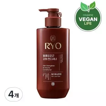 Ryo Heukun Volume & Root Strengthening Conditioner Woody Musk Fragrance, 480ml, 4 units