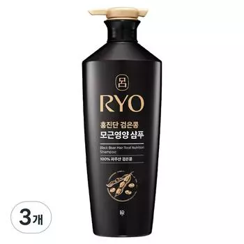 Ryo Hongjindan black bean hair root nourishing shampoo, slightly acidic white floral scent, 3 packs, 820ml