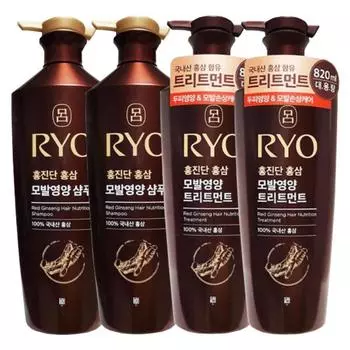 Ryo Hongjindan питание для волос с красным женьшенем, 1 набор, 820 мл