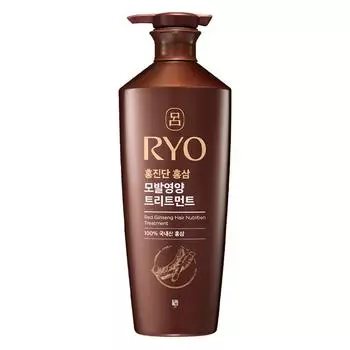 Ryo Hongjindan Red Ginseng Hair Nutrition Treatment Средство для питания волос с легким кисловатым белым цветочным ароматом, 1 шт., 820 мл