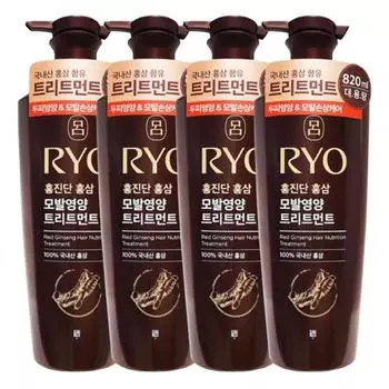 Ryo Hongjindan Red Ginseng Hair Root Nutrition Treatment, 4 шт., 820 мл