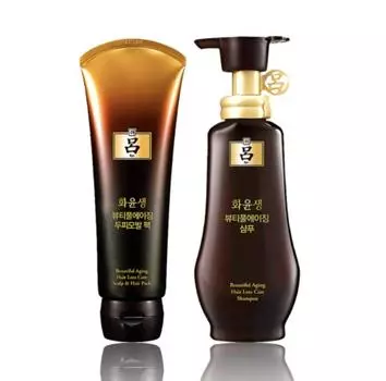 Ryo (Hwa Yoon-saeng) Шампунь против выпадения волос Beautiful Aging, 350 мл + Скраб и пакет для волос Beautiful Aging Hair Loss Care, 230 мл (обновление)