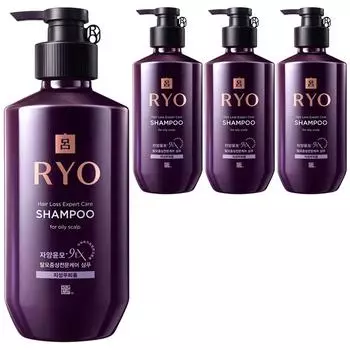 Ryo Jayangyunmo 9EX hair loss symptom professional care shampoo for oily scalp, 400ml, 4 pcs.
