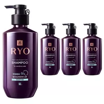 Ryo Jayangyunmo 9EX Hair Loss Symptoms Professional Care Шампунь для чувствительной кожи головы с ароматом восточных трав, 400 мл, 4 шт.