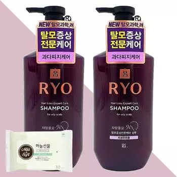 Ryo Jayangyunmo 9EX Hair Loss Symptoms Professional Care Shampoo for Oily Scalp, 400ml x 2, 01 Ryo 9EX Shampoo for Oily Scalp, 400ml x 2