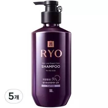 Ryo Jayangyunmo Hair Loss Symptoms Professional Care Shampoo for Oily Scalp, 400ml, 5 pcs.