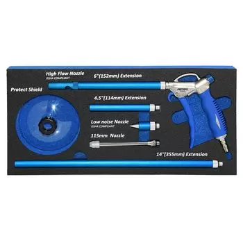 Ryosho FIRSTINFO TOOLS Мощный продувочный пистолет с пылезащитным экраном и 3 насадками Увеличенные насадки Пневматический пистолет-пылесос Ветер/Длинный/Короткий