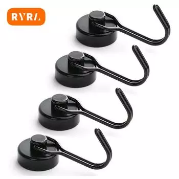 RYRA Multi-Purpose Heavy Duty Magnetic Hook Strong Neodymium Magnets Hooks for Home Refrigerator Grill Kitchen Key Holder