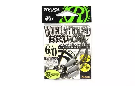 Ryugi HWB078 Утяжеленный брутальный крючок Pierce Размер 6/0, 2,7 грамма (3776)