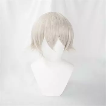 RyuuCos универсальный полный серебристый парик для школьного культурного фестиваля Heat Heat, парик, мужской, женский, короткий, прямой, розовый, мужской, женский, устойчивый,