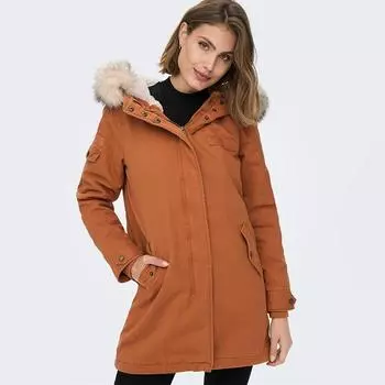 Ржавая парка с капюшоном ТОЛЬКО для женщин XS коричневый