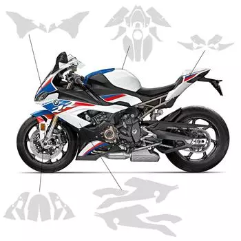S1000RR PPF для S1000 RR Защитная пленка для краски Защита обтекателя из ТПУ S1000RR Защита краски от царапин 2021-2024 прозрачный
