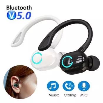 S10 Bluetooth 5.2 Гарнитура с длительным режимом ожидания Деловые спортивные наушники с крючком для наушников Handfree Calling Наушники с одним ухом Беспроводные наушники с микрофоном для телефона чёрный