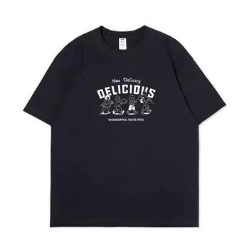 S1120674 Хлопковая футболка с принтом больших размеров S