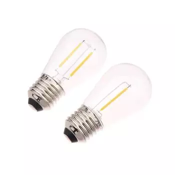 S14 Пластиковые светодиодные лампы E27/E26 3 В 120 В Теплый белый 2 Вт 1 Вт Небьющиеся лампы для гирлянды Рождественские украшения 1W-PET-120V