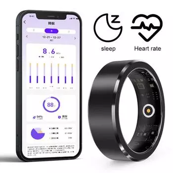 S1 Smart Ring для мужчин и женщин, монитор сердечного ритма и уровня кислорода в крови, водонепроницаемость IP68 и 5ATM, режим мультиспорта для Android iOS 10 серебряный