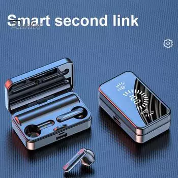 S20 наушники-вкладыши гарнитуры цифровой дисплей высокой емкости черные Bluetooth-совместимые 5.1 беспроводные стерео наушники для Samsung чёрный