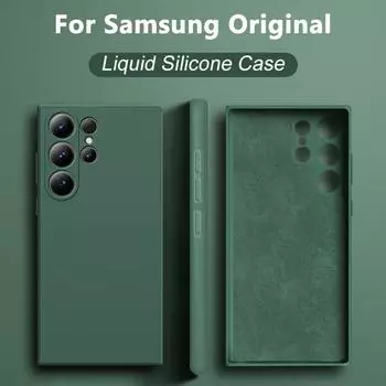 S23 Ультра жидкий силиконовый мягкий чехол для Samsung Galaxy S21 S10 Plus S20 FE S22 Note 20 Чехол For S21 белый