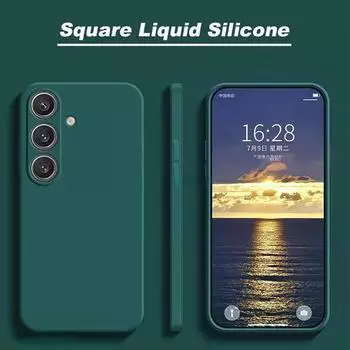 S24 S23 Ultra Case Мягкий жидкий силиконовый чехол для телефона Samsung Galaxy S24 S 24 S23 S22 Ultra Plus S23Ultra S24Ultra Чехлы For Galaxy S24 Ultra чёрный