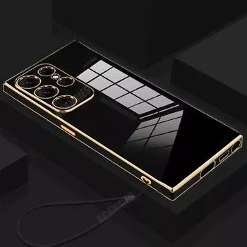 S24ultra Роскошный Покрытие Ремешок Силиконовый Чехол Для Samsung Galaxy S24 Ultra S21 S22 S23 S20 Fe Plus Note 20 10 Мягкий Чехол S24plus S24