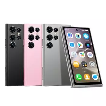 S25 Pro 3G Мини Мобильный Телефон WCDMA 4.0inches Четырехъядерный 2 ГБ ОЗУ 16 ГБ ПЗУ Type-C 2000 мАч Распознавание Лиц Android Смартфон чёрный