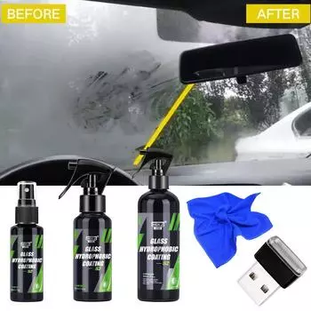 S2 Glass Долговечное керамическое лобовое стекло Нано гидрофобное защитное покрытие Безопасное вождение Четкий обзор Автомобильные аксессуары 50ml