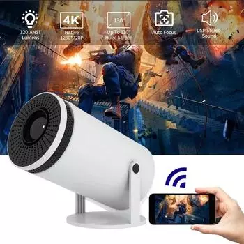 S300 Новый 4K Android 11 Dual Wifi6 200 ANSI Allwinner H713 BT5.0 1080P 1280*720P Домашний кинотеатр Открытый Портативный HD Проектор US Plug