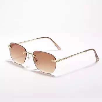 S3051 Square Rimless Glasses Men S Diamond Trimmed Sunglasses Women S Sunglasses