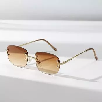 S3056 Rimless Square Glasses Men S Diamond Trimmed Popular Retro Sunglasses Women S Sunglasses