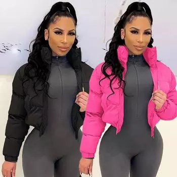 S390799 Женское хлопковое короткое пальто - Мода осень/зима XL красный