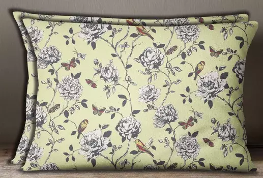 S4Sassy 2 шт. бледно-желтый хлопок поплин птица и цветочный принт подделка наволочка наволочка-20x28 20 x 28 Inches жёлтый