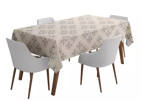 S4Sassy белый цветочный венок геометрические скатерти для вечеринок крышка обеденного стола с принтом моющиеся скатерти-56 x 92 56 x 92 Inches слоновая кость